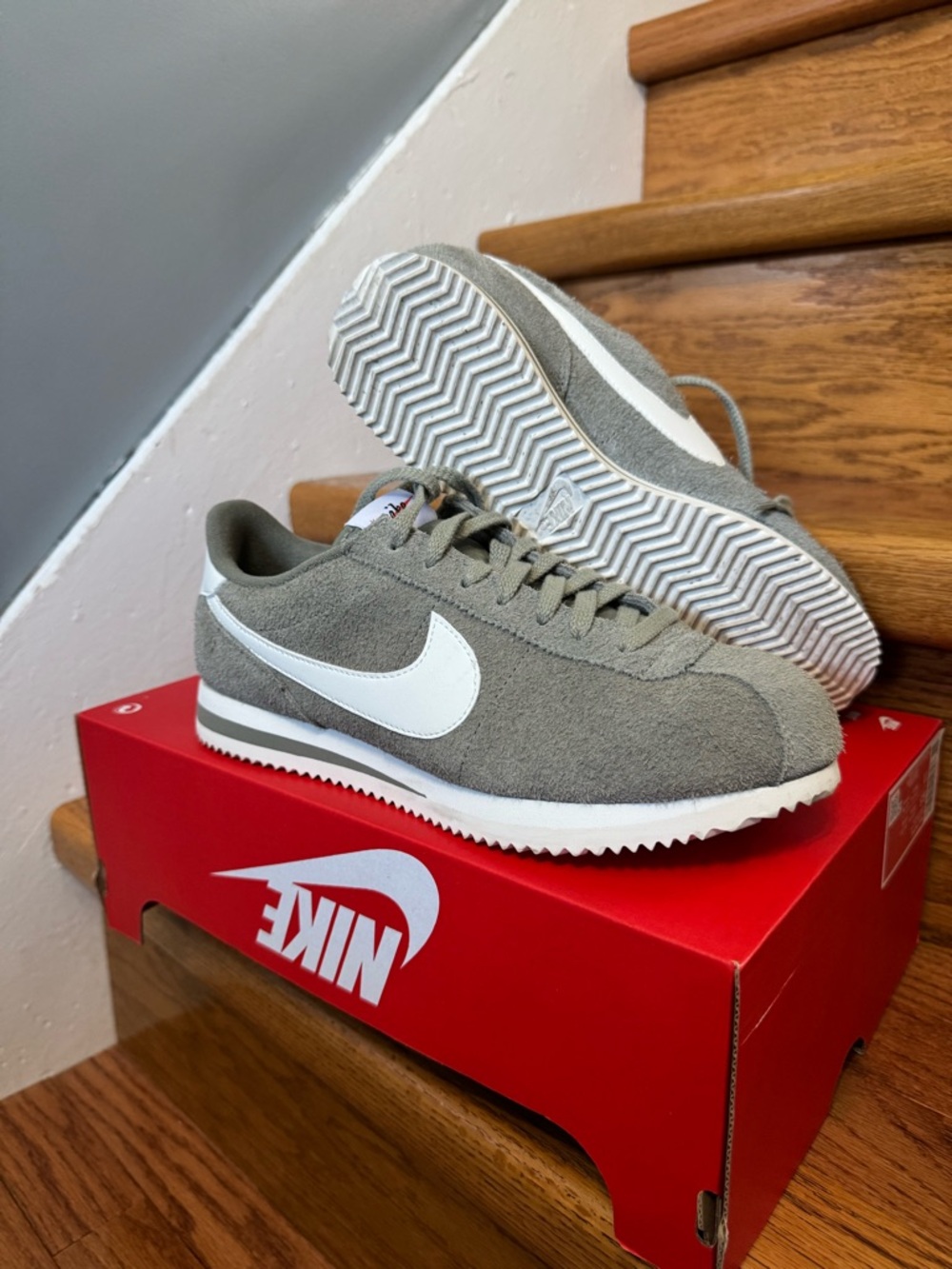 Nike Women’s Cortez Suede Sneakers - Green/White